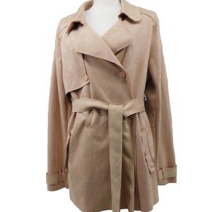 Haute Monde Women XL Jacket Rose Pink Long Trench